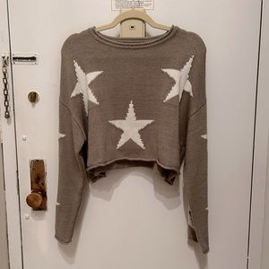 Cropped Star Sweater - Size S